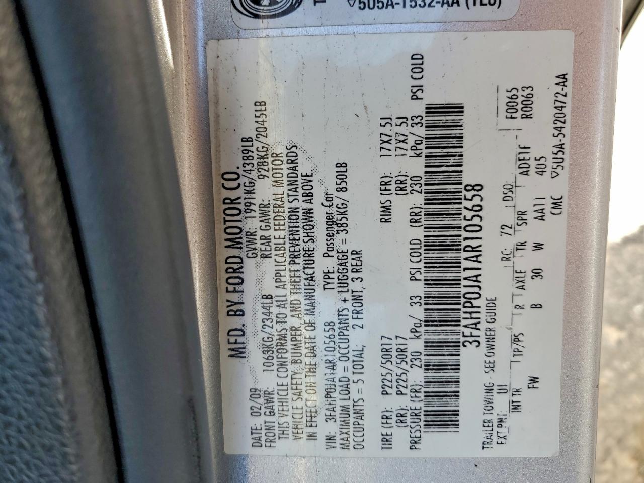 2010 FORD FUSION SEL photo 12