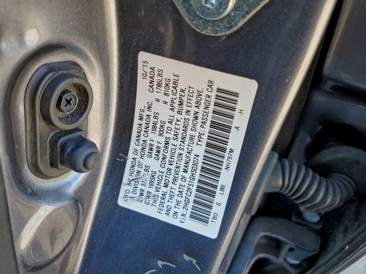 2016 HONDA CIVIC LX photo 12