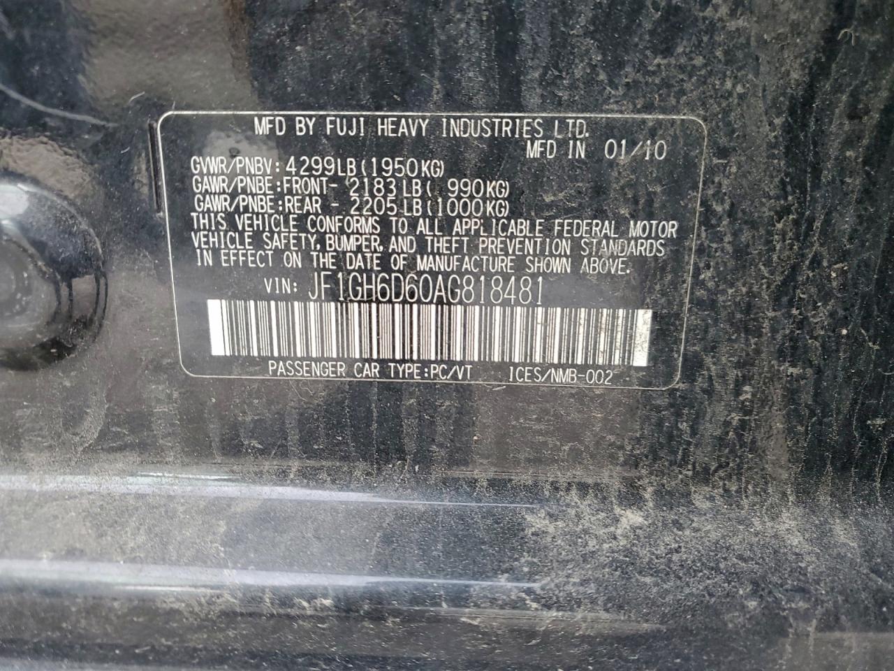 2010 SUBARU IMPREZA OUTBACK SPORT photo 13