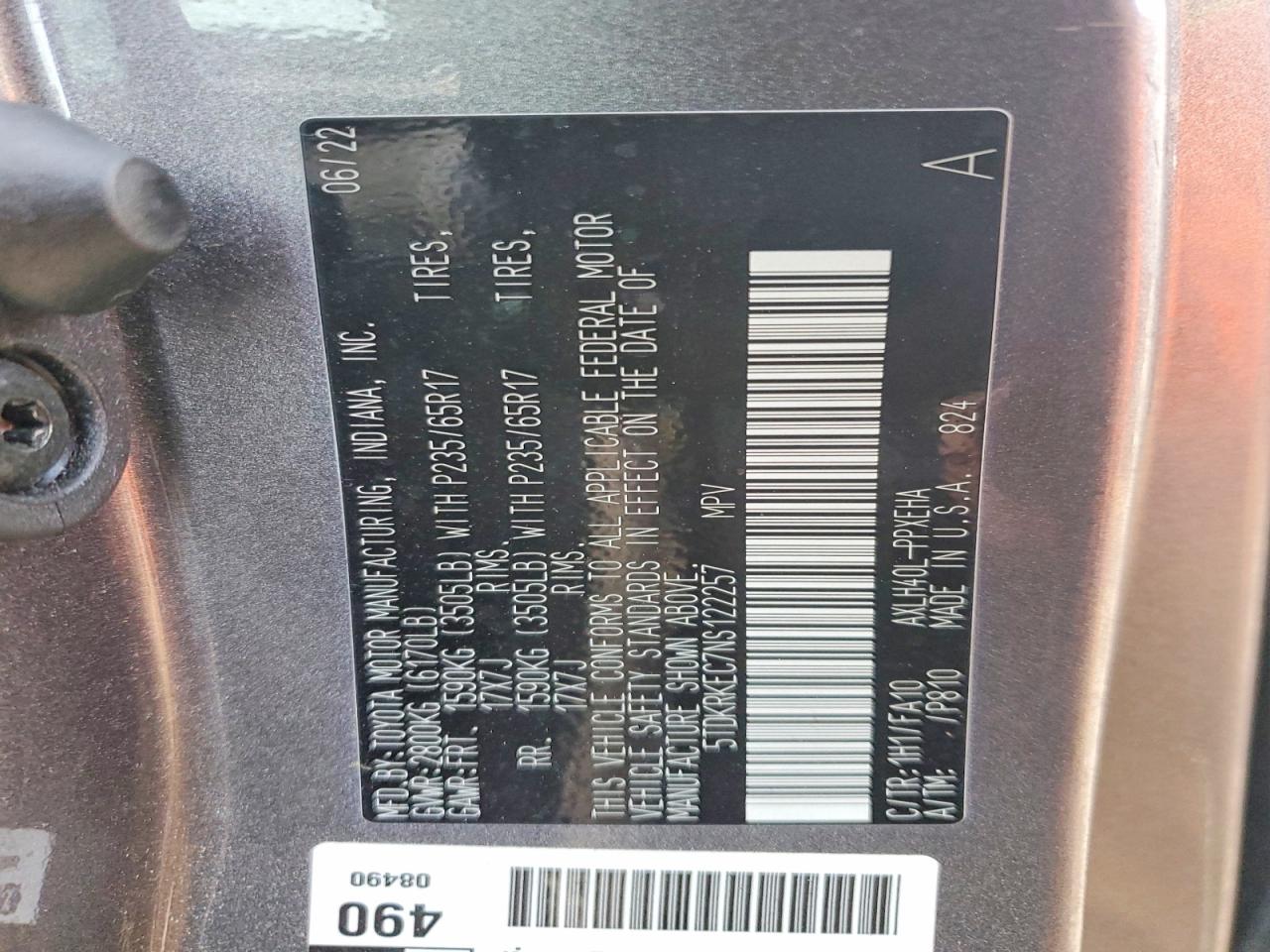 2022 TOYOTA SIENNA LE photo 13