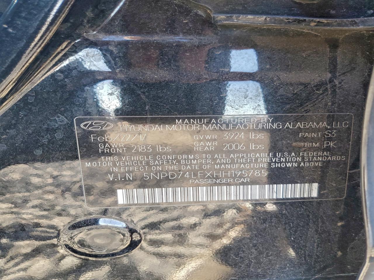 2017 HYUNDAI ELANTRA SE photo 12
