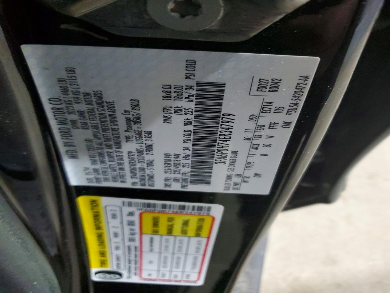 2014 FORD FUSION SE photo 12