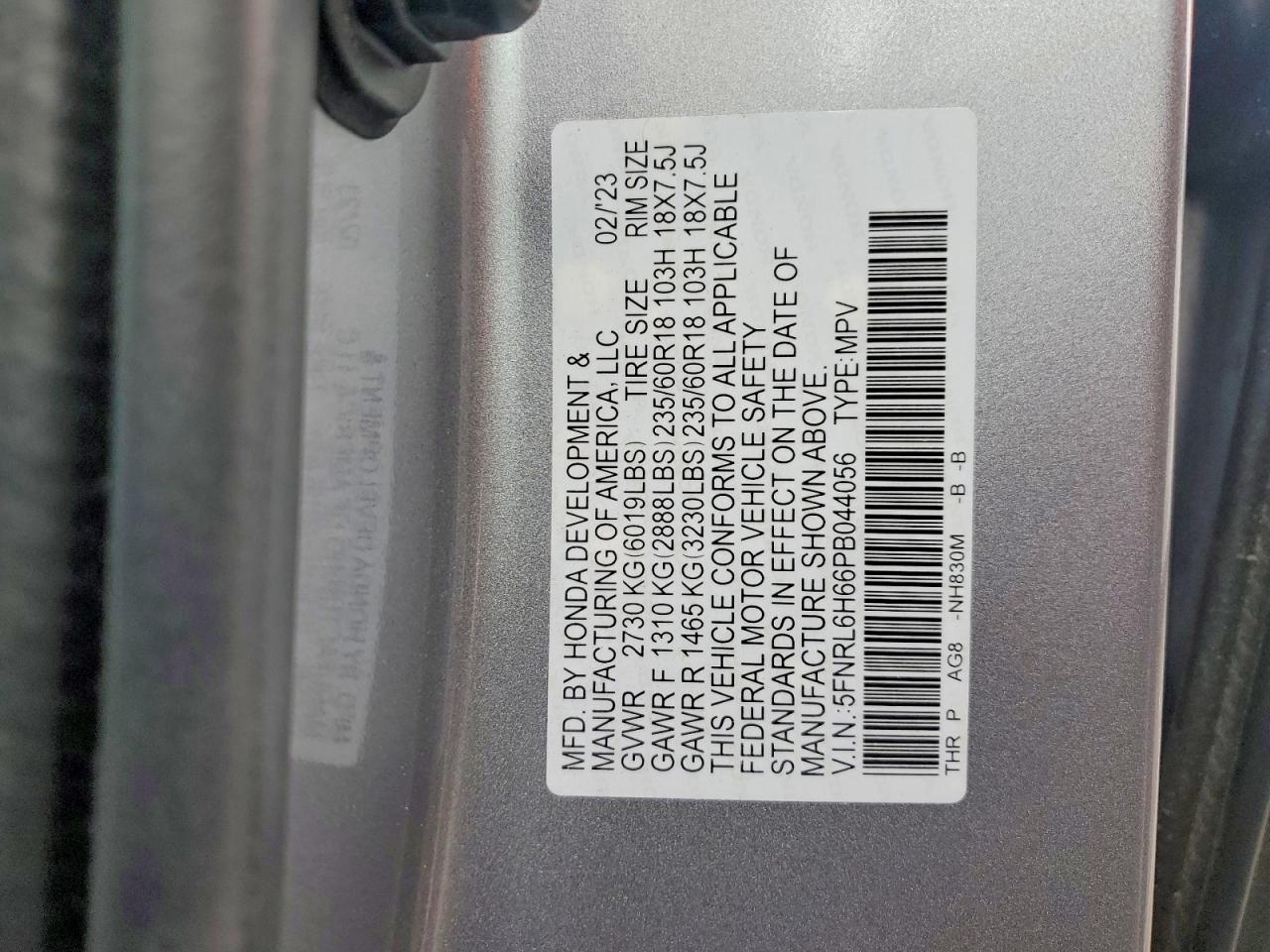 2023 HONDA ODYSSEY EXL photo 14