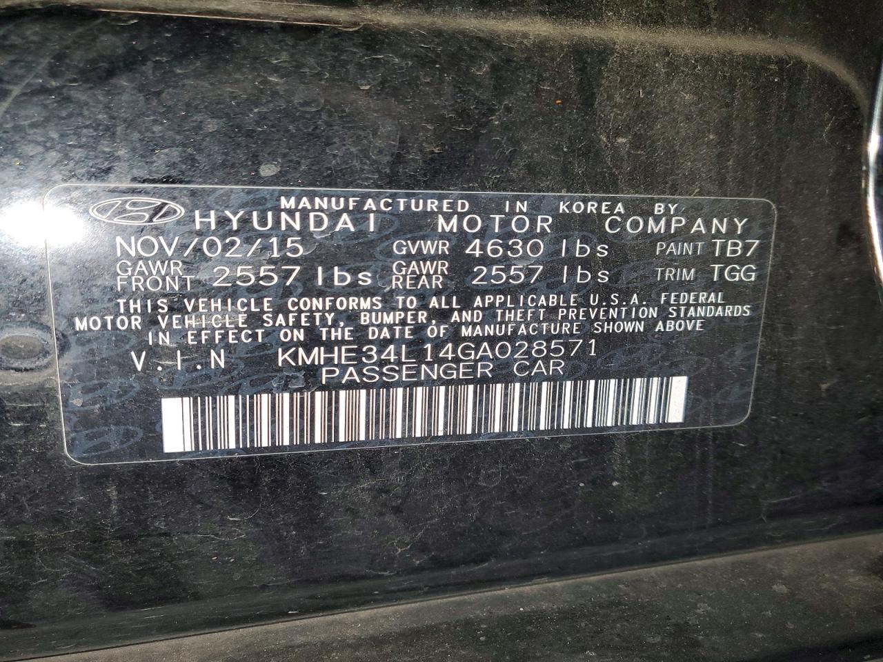 2016 HYUNDAI SONATA HYBRID photo 12