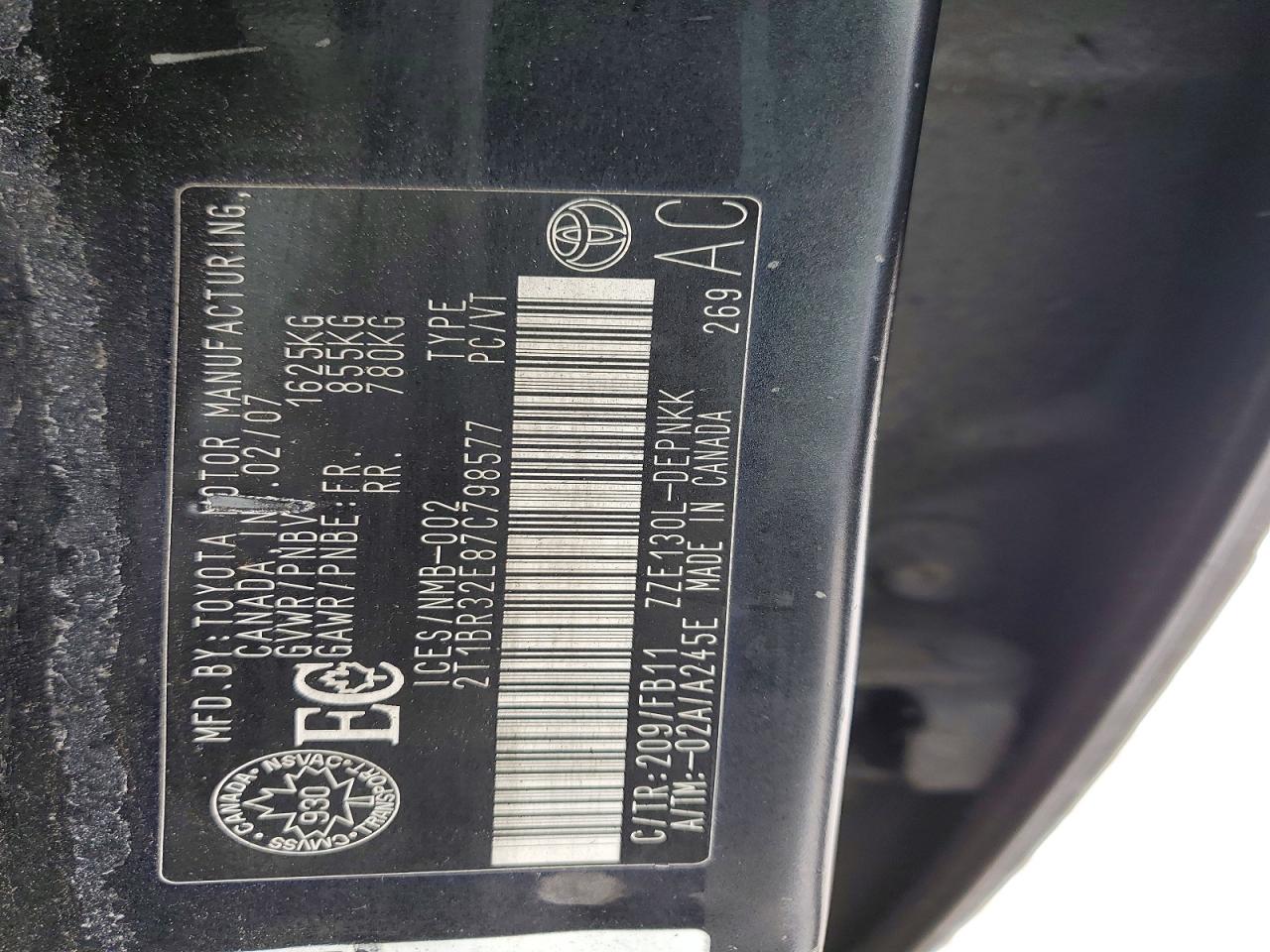 2007 TOYOTA COROLLA CE photo 12