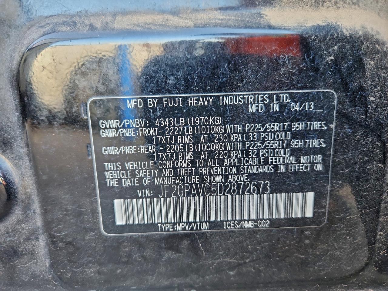2013 SUBARU XV CROSSTREK 2.0 PREMIUM photo 12