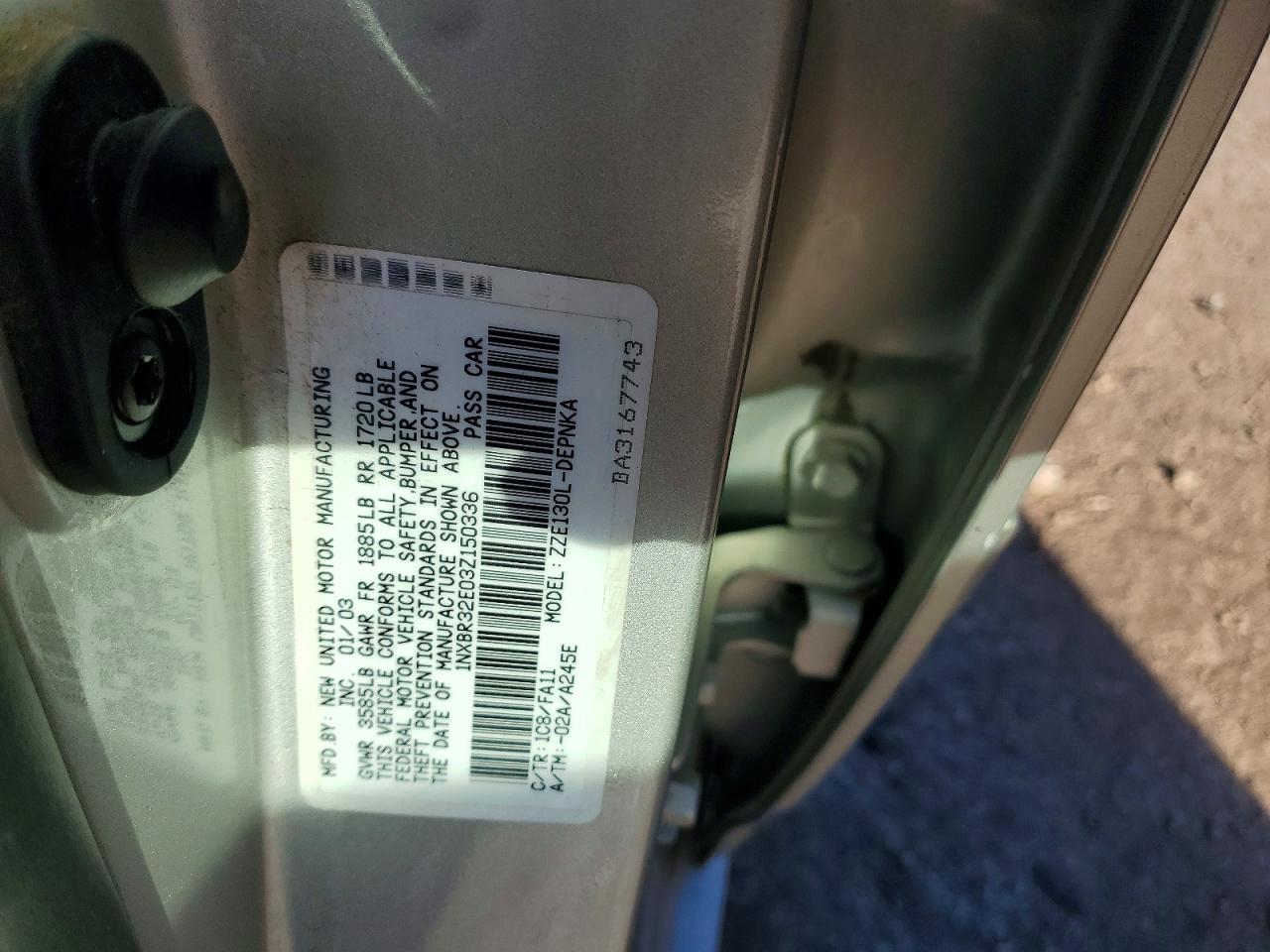 2003 TOYOTA COROLLA CE photo 12