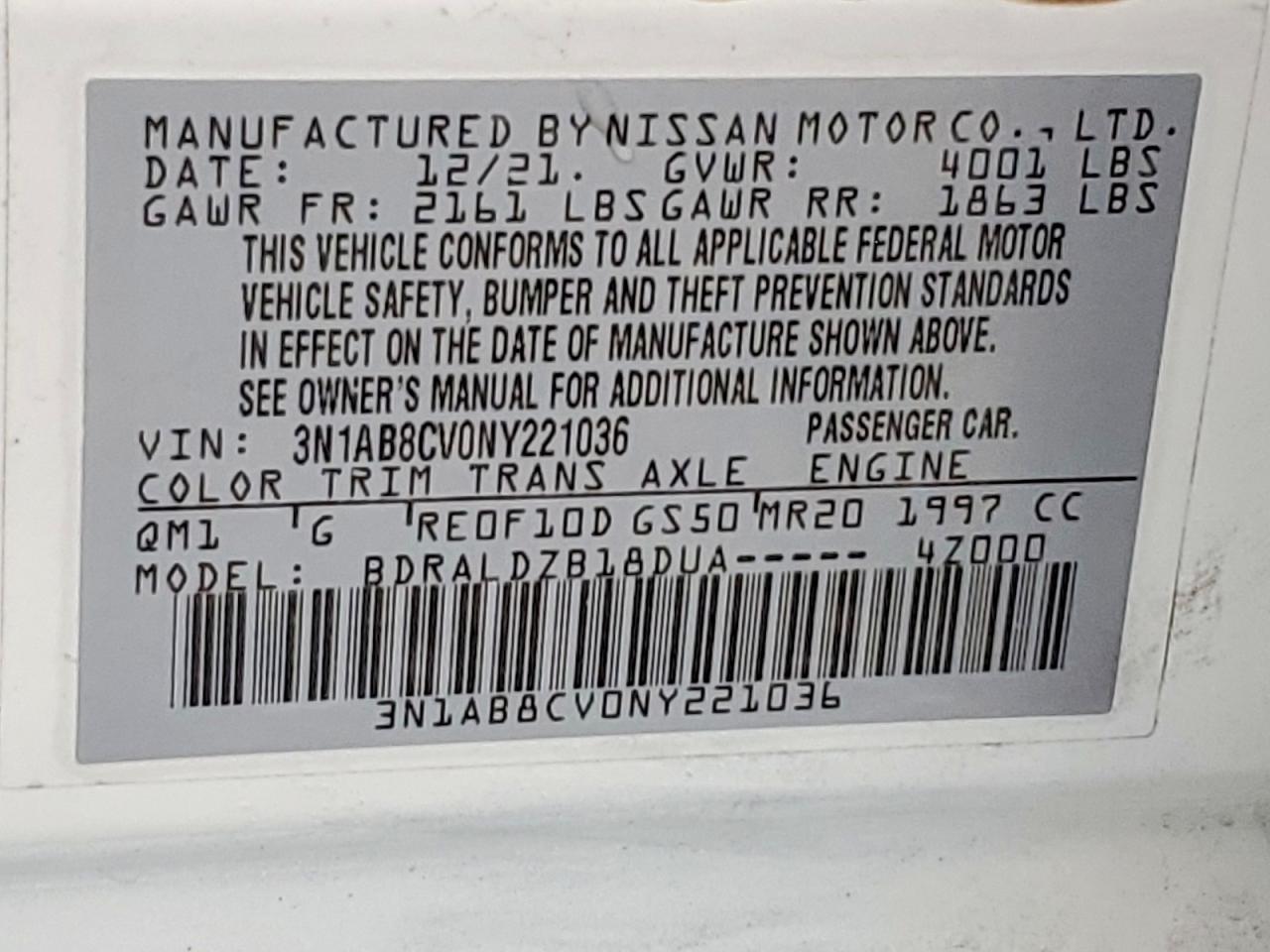 2022 NISSAN SENTRA SV photo 13