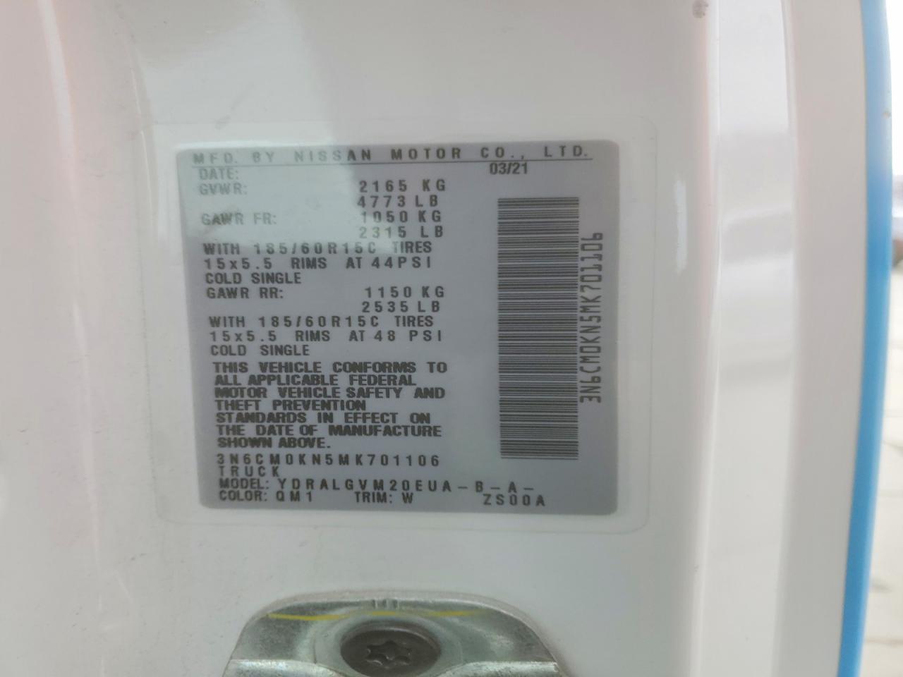 2021 NISSAN NV200 DELIVERY VAN photo 13