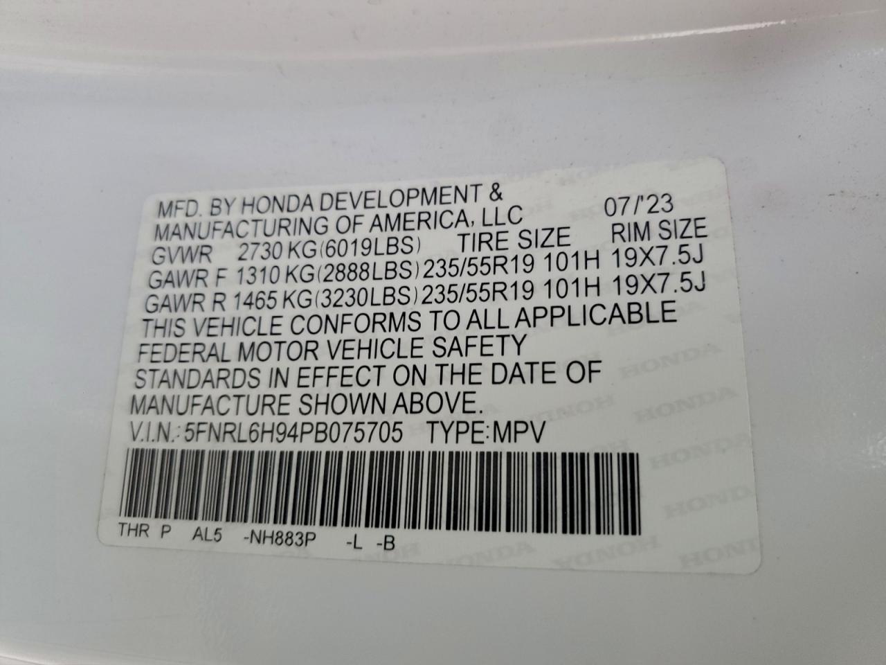 2023 HONDA ODYSSEY ELITE photo 14