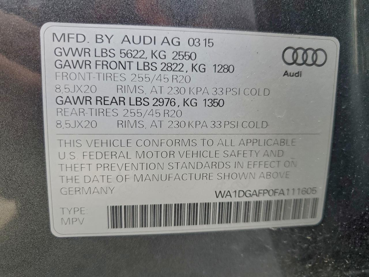 2015 AUDI Q5 PREMIUM PLUS photo 12