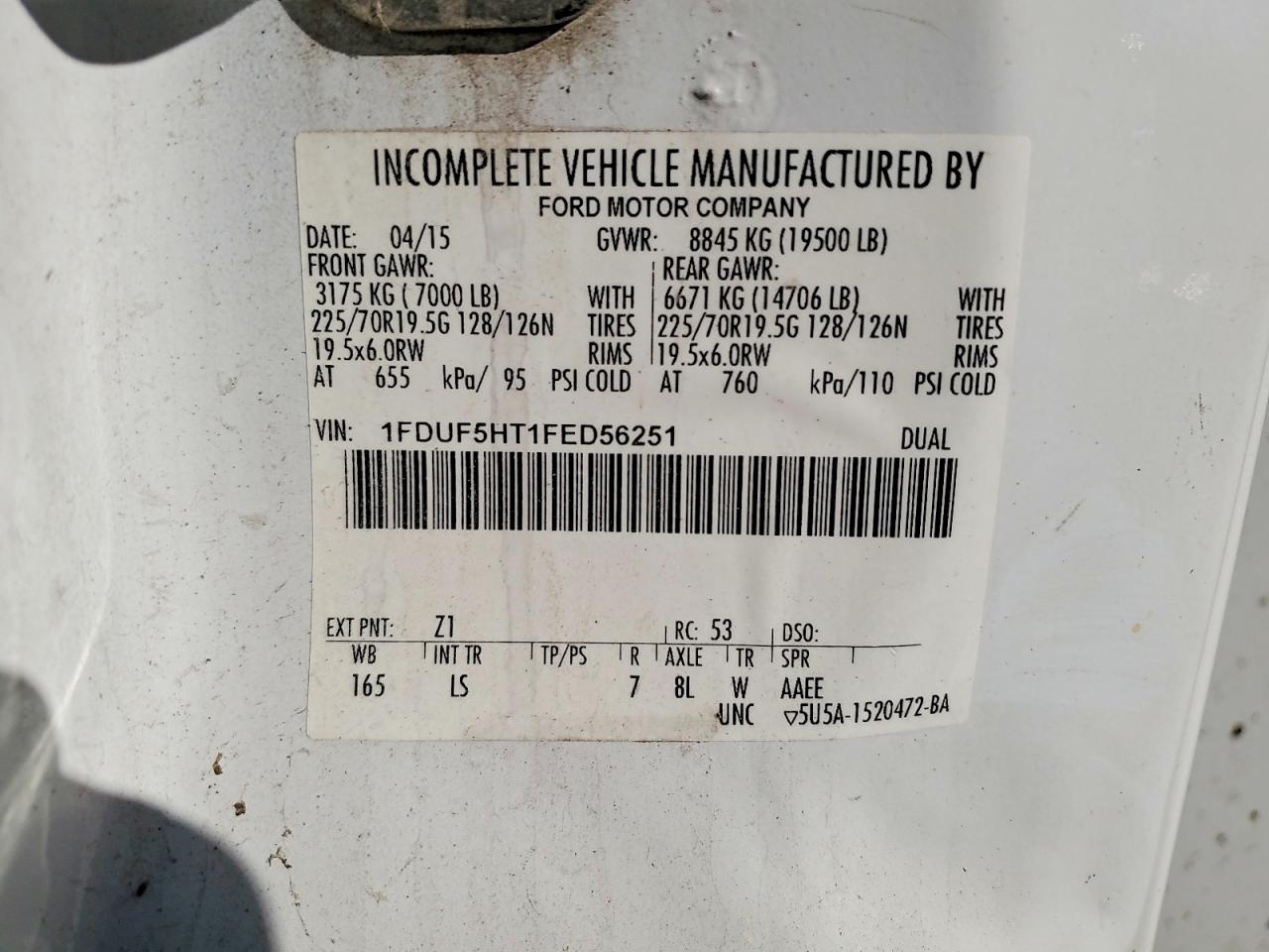 2015 FORD F550 SUPER DUTY UTILITY / SERVICE TRUCK photo 12