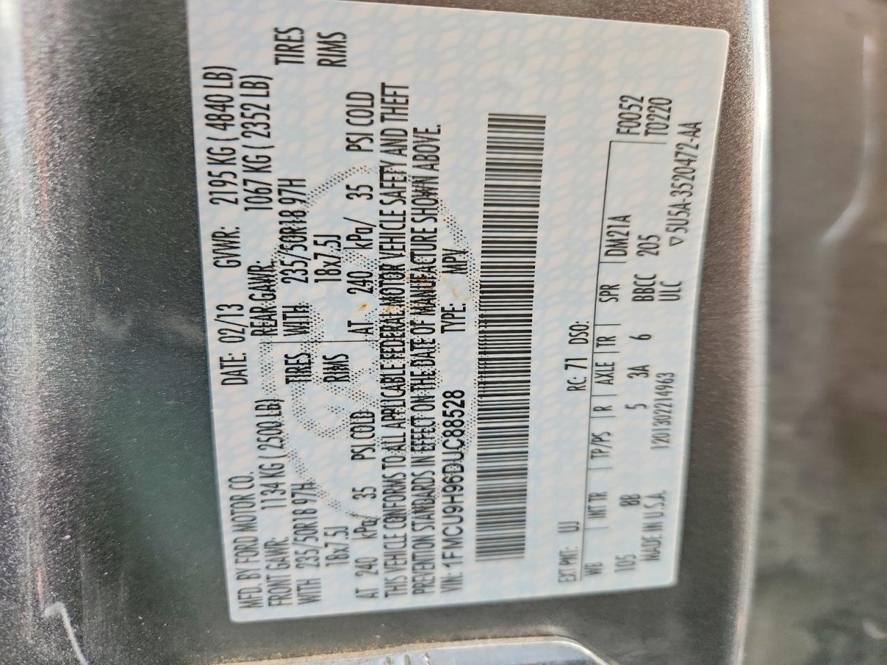 2013 FORD ESCAPE SEL photo 13