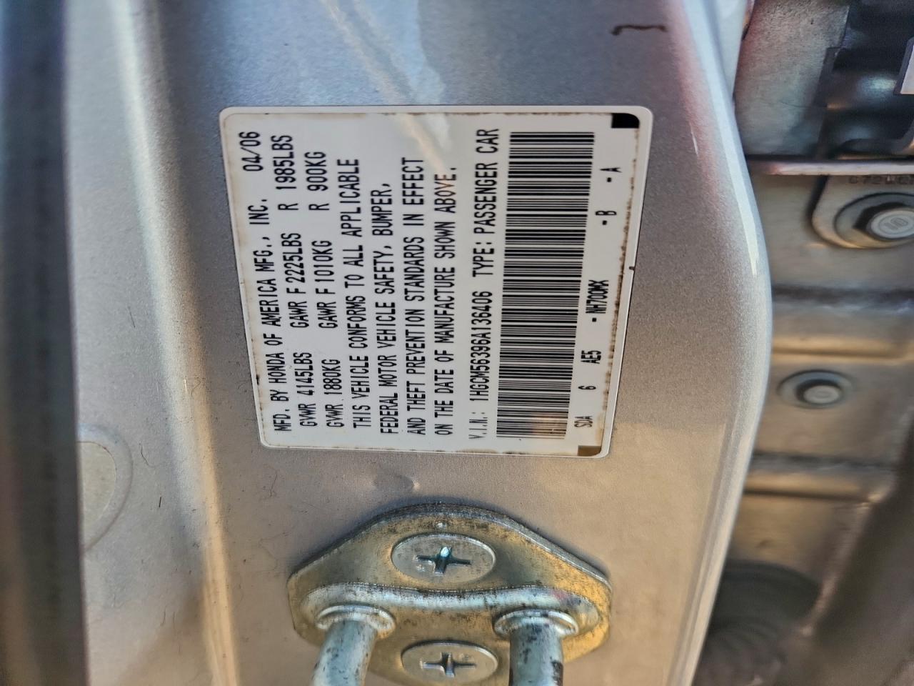 2006 HONDA ACCORD SE photo 12