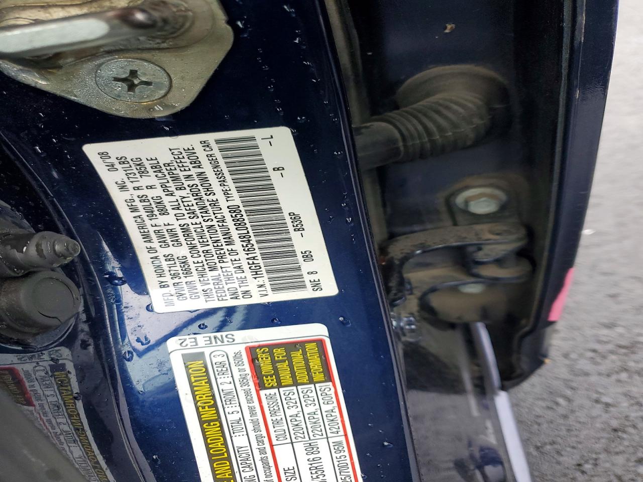 2008 HONDA CIVIC LX photo 12