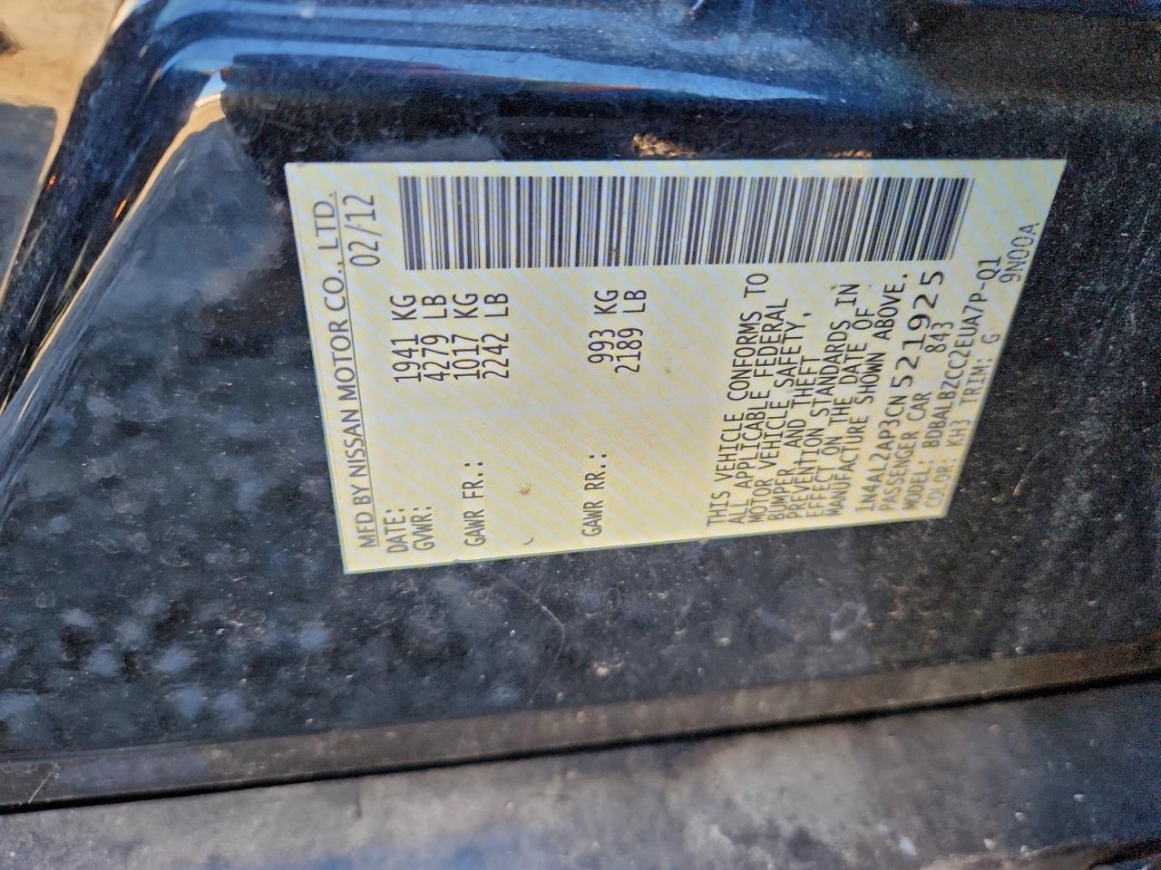 2012 NISSAN ALTIMA BASE photo 12
