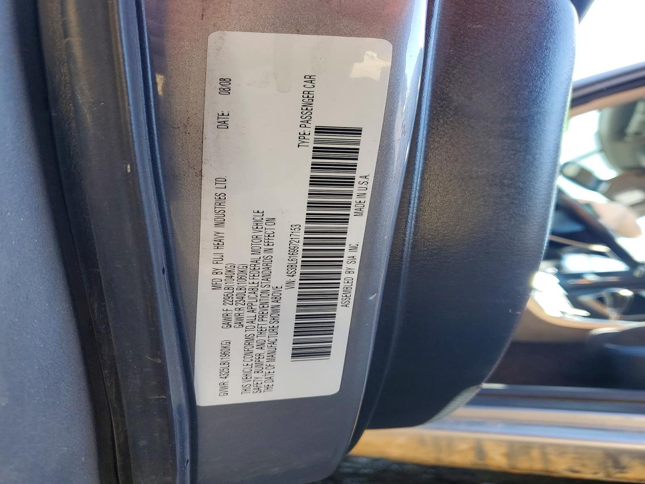 2009 SUBARU LEGACY 2.5I photo 12