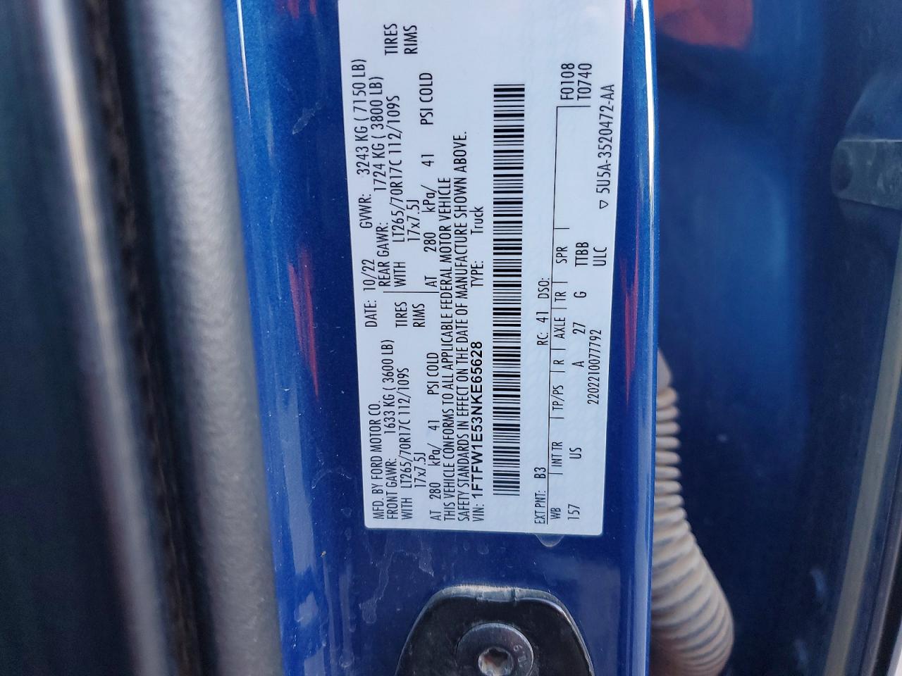 2022 FORD F150 SUPERCREW photo 12
