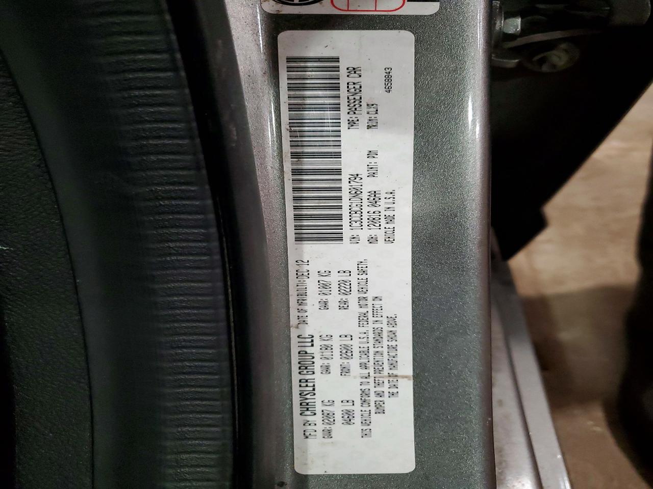2013 CHRYSLER 200 LIMITED photo 12
