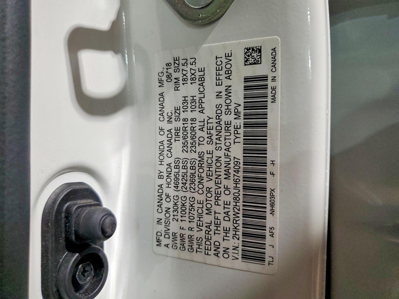 2018 HONDA CR-V EXL photo 14