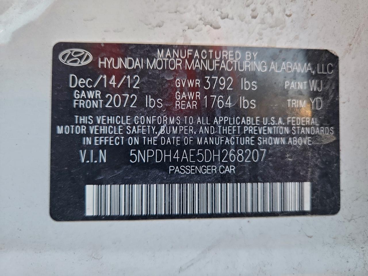 2013 HYUNDAI ELANTRA GLS photo 12