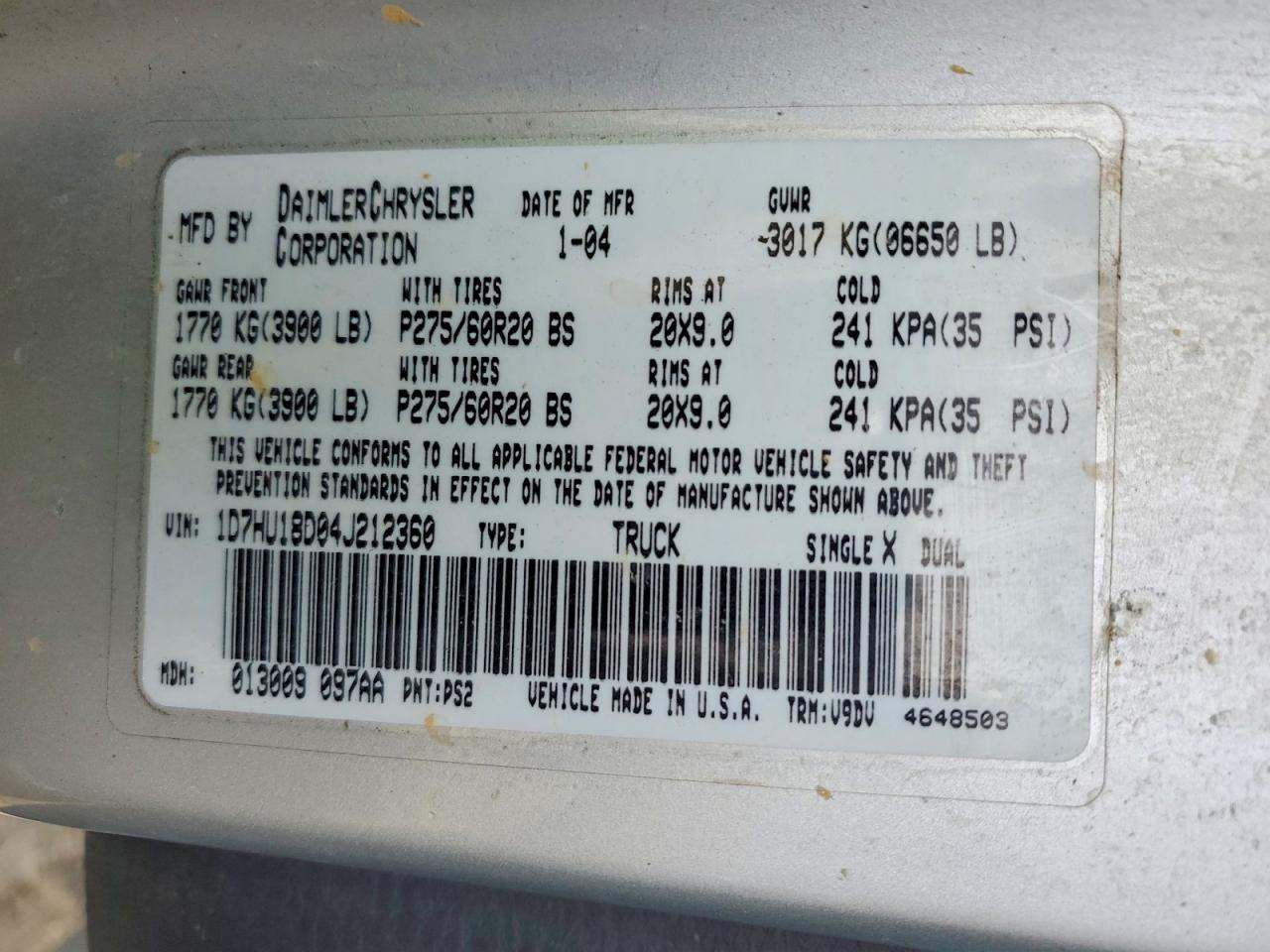 2004 DODGE RAM 1500 ST photo 34