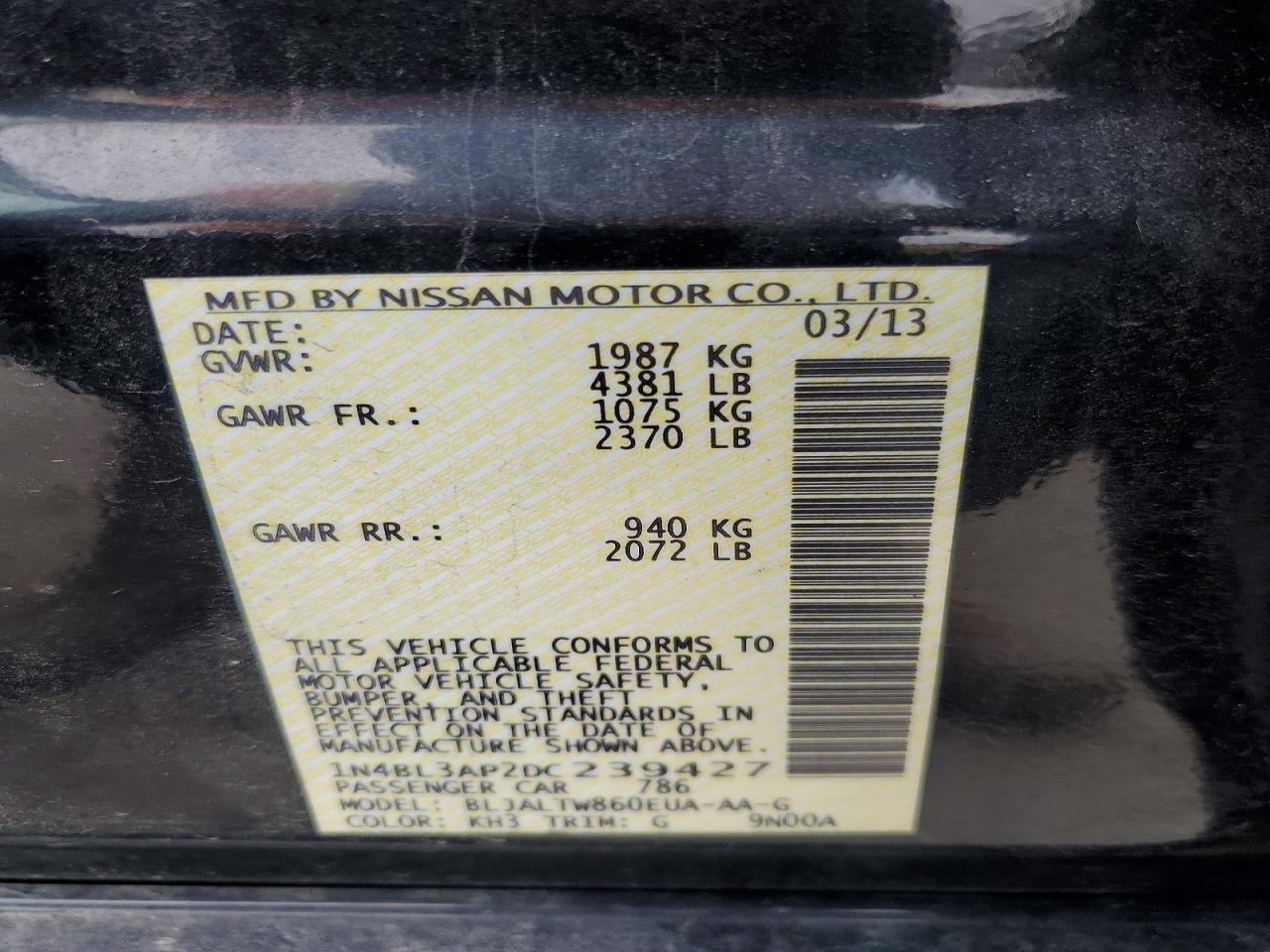 2013 NISSAN ALTIMA 3.5S photo 13