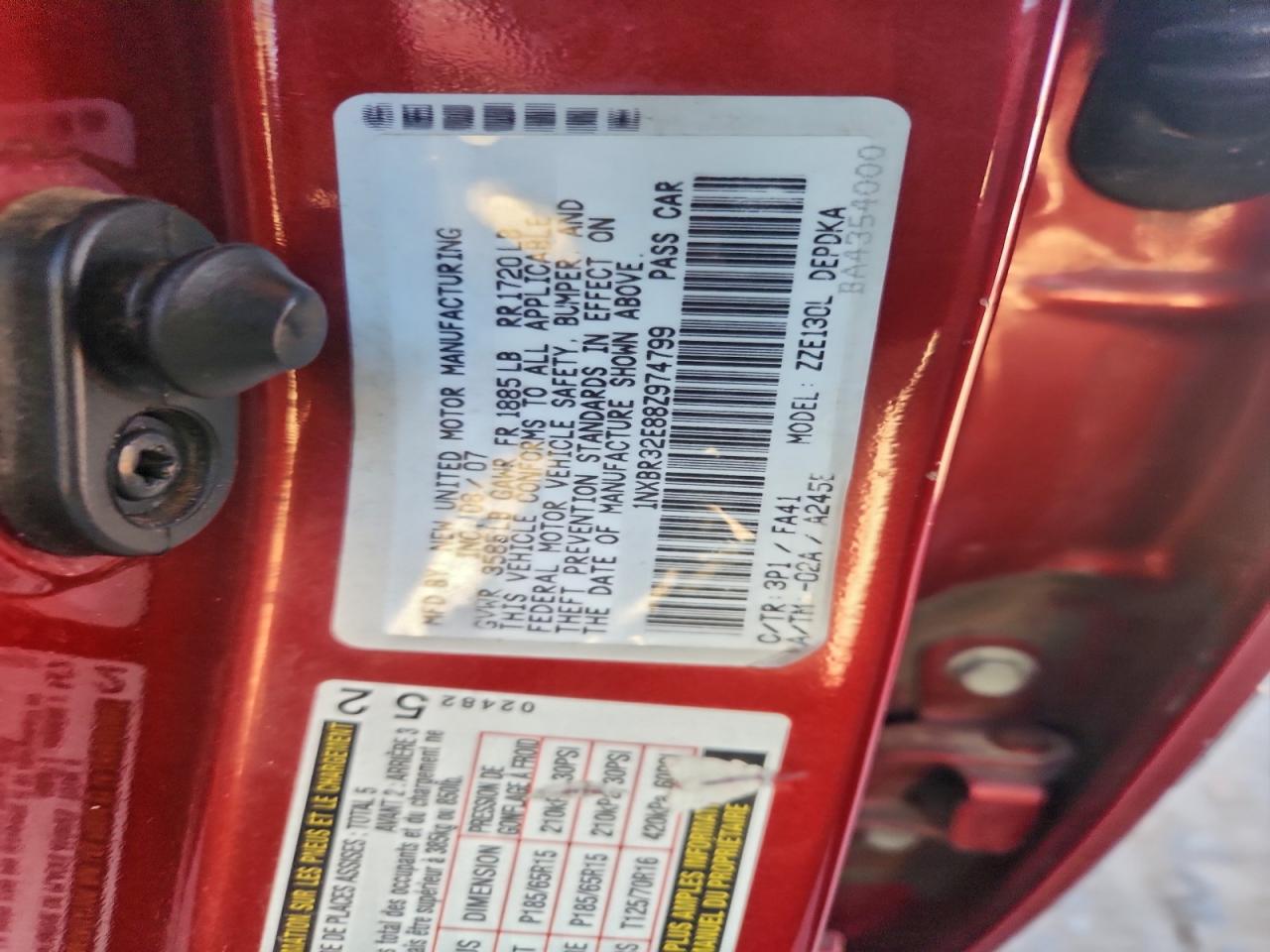 2008 TOYOTA COROLLA CE photo 12