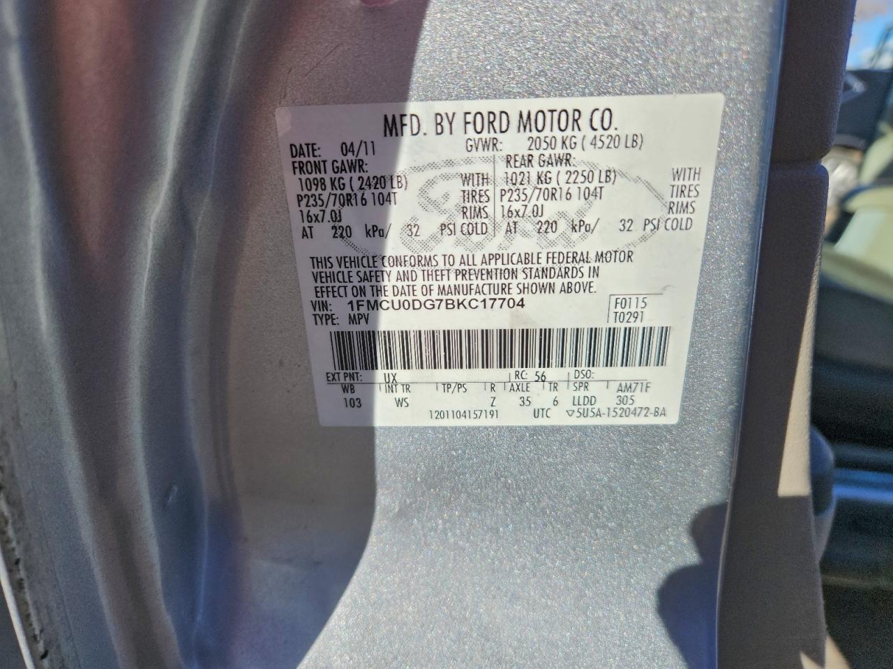 2011 FORD ESCAPE XLT photo 23