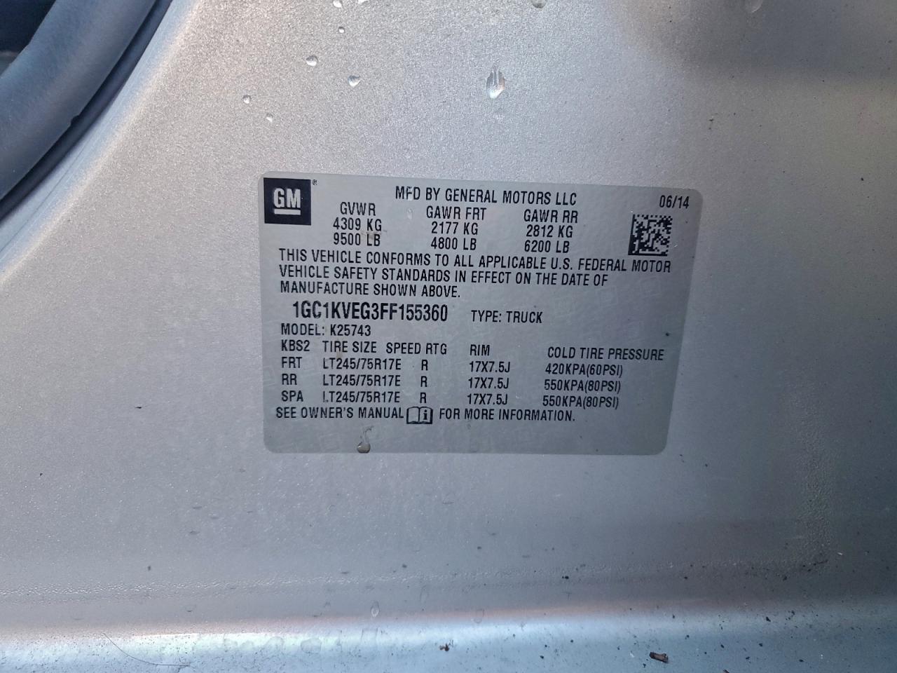 2015 CHEVROLET SILVERADO K2500 HEAVY DUTY LT photo 34