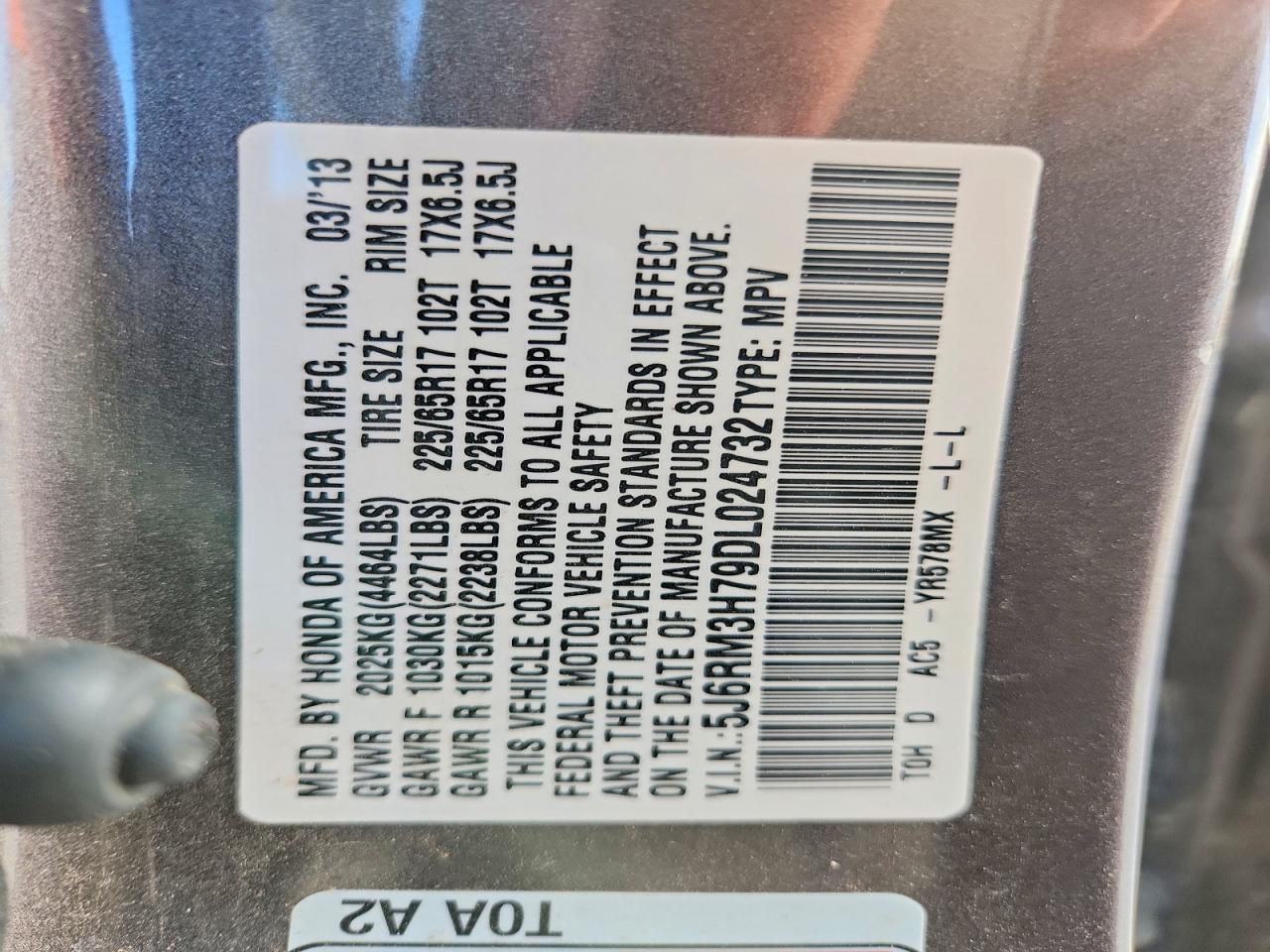 2013 HONDA CR-V EXL photo 25