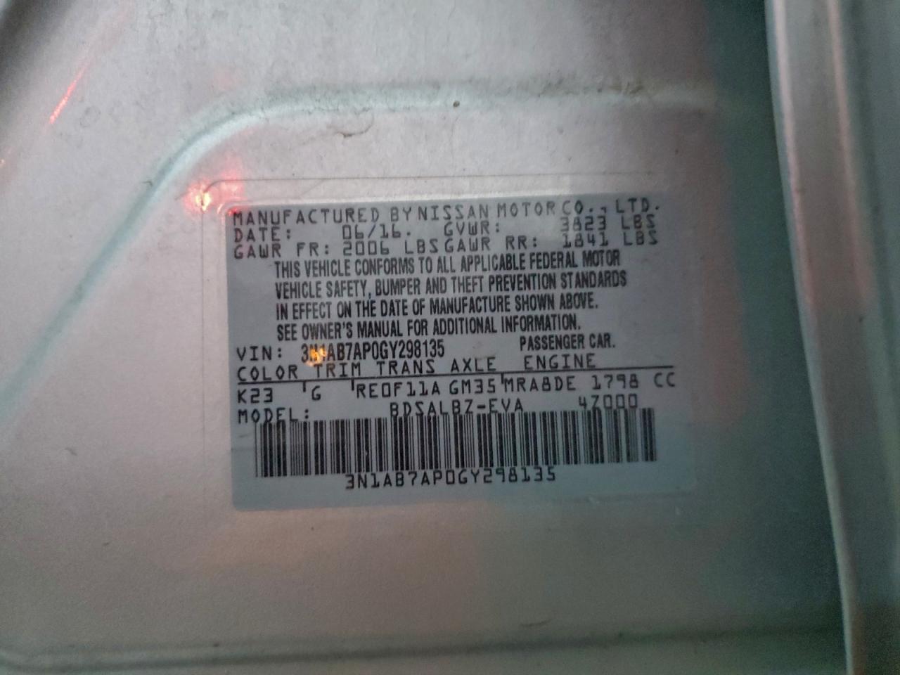 2016 NISSAN SENTRA S photo 12