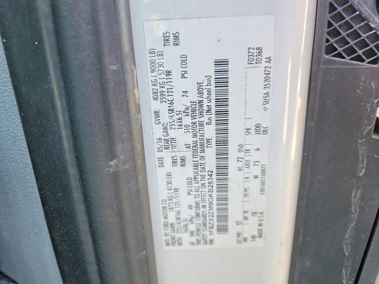 2016 FORD TRANSIT T-350 photo 13