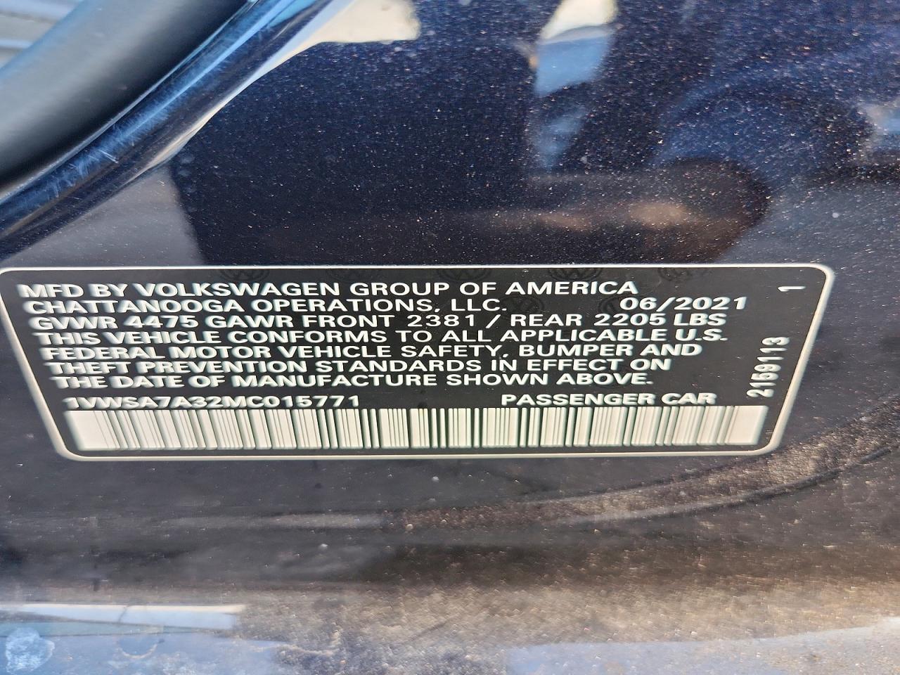 2021 VOLKSWAGEN PASSAT SE photo 12