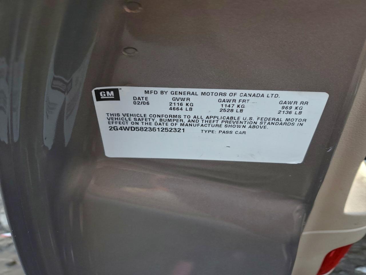 2006 BUICK LACROSSE CXL photo 12