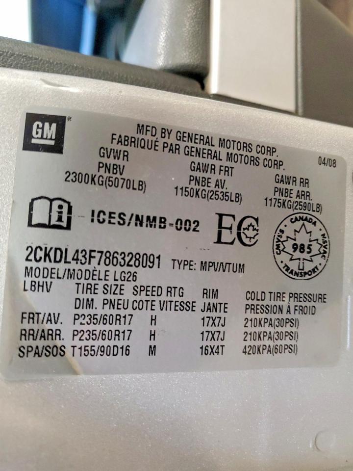 2008 PONTIAC TORRENT photo 13