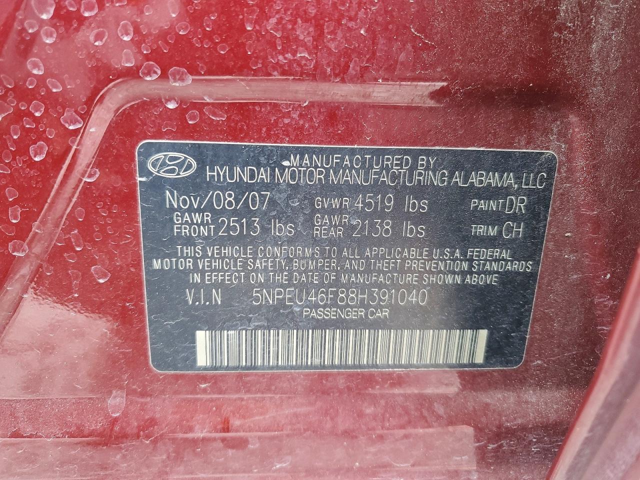 2008 HYUNDAI SONATA SE photo 25