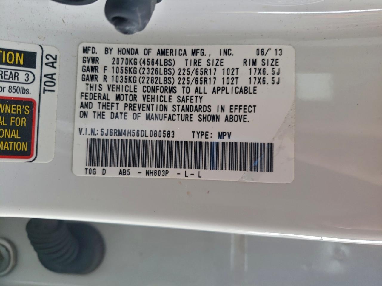 2013 HONDA CR-V EX photo 12