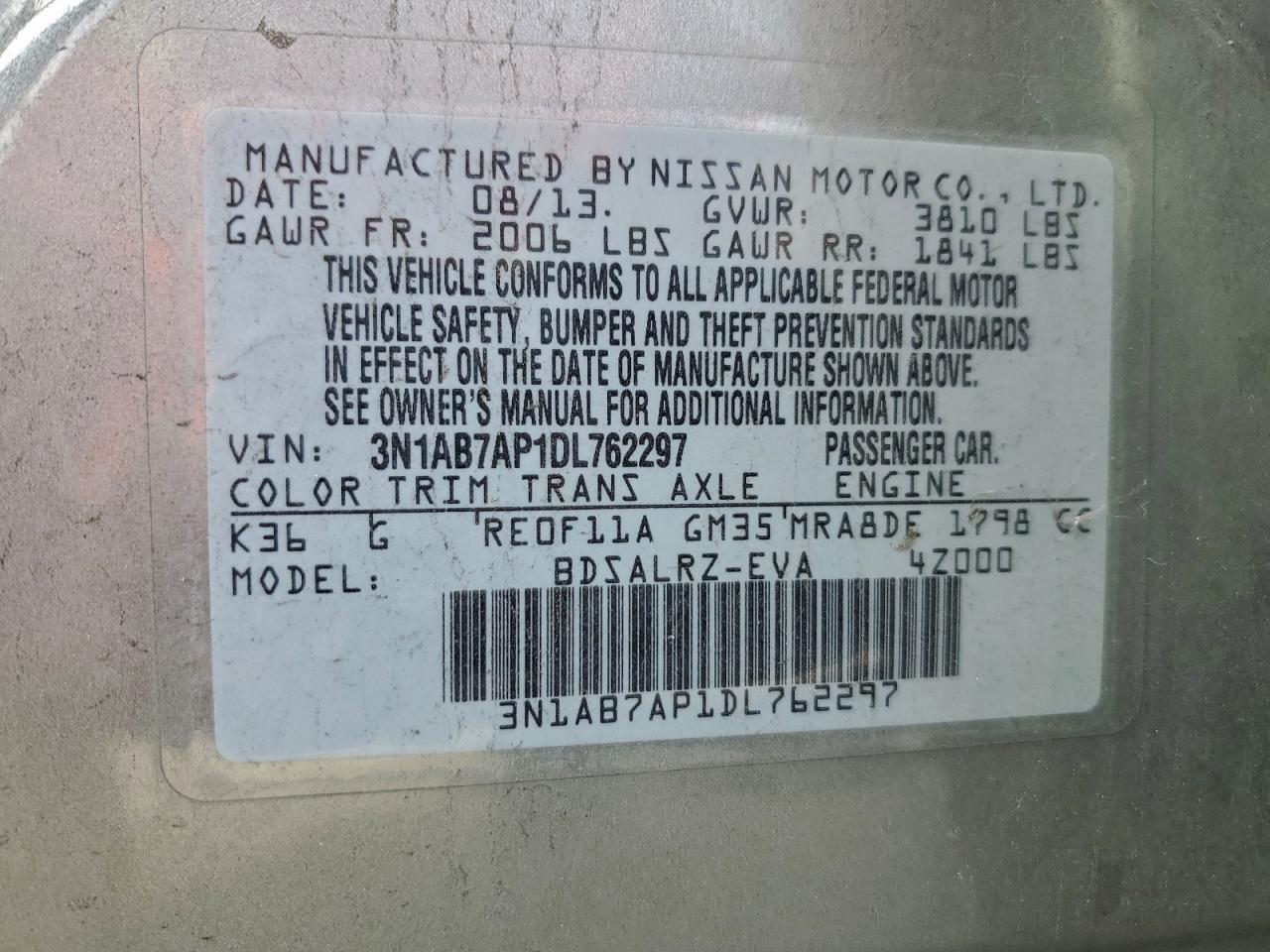 2013 NISSAN SENTRA S photo 12