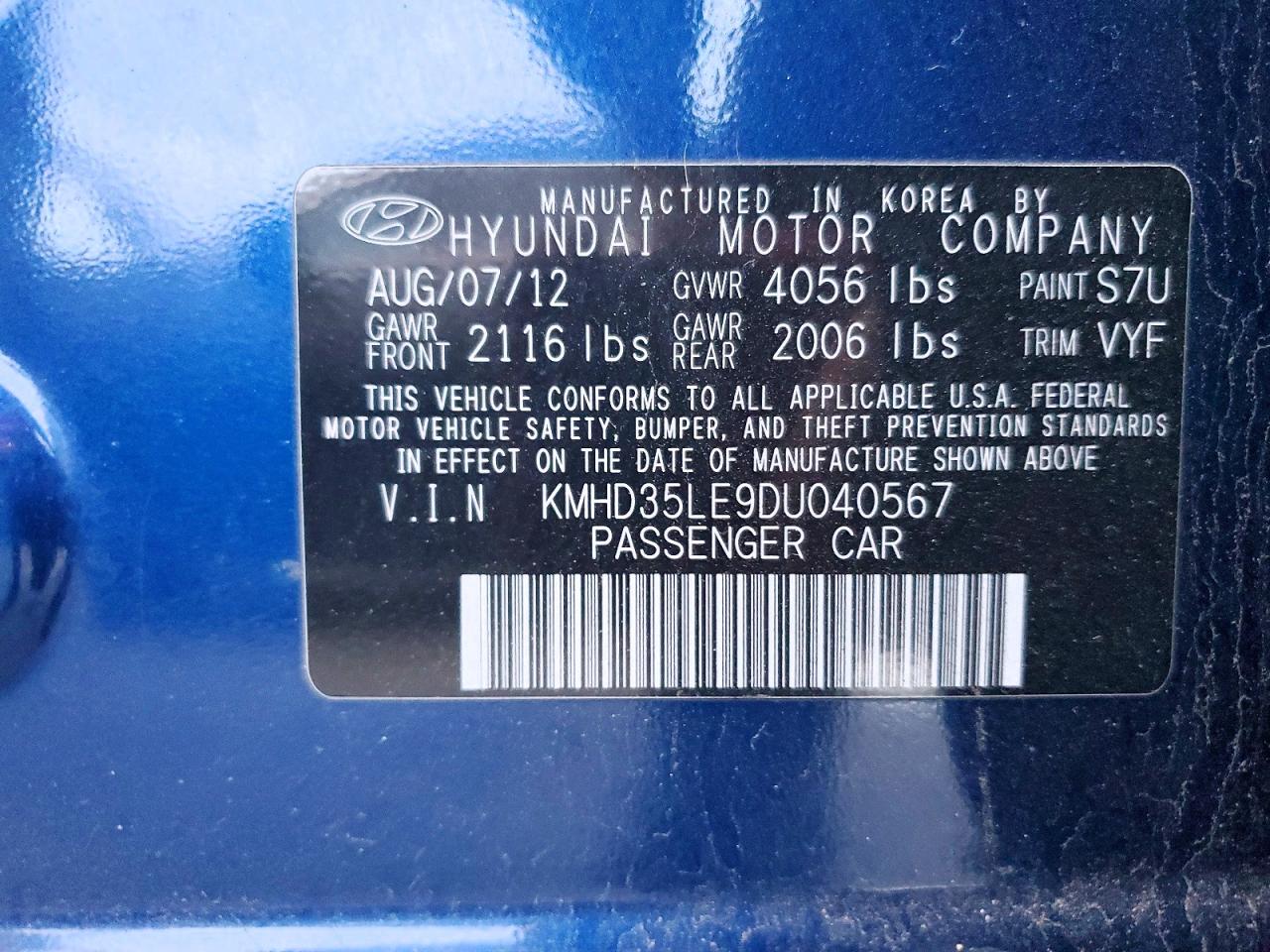 2013 HYUNDAI ELANTRA GT photo 12