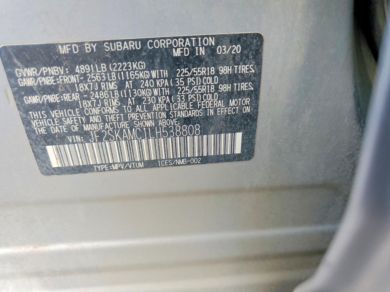 2020 SUBARU FORESTER SPORT photo 13