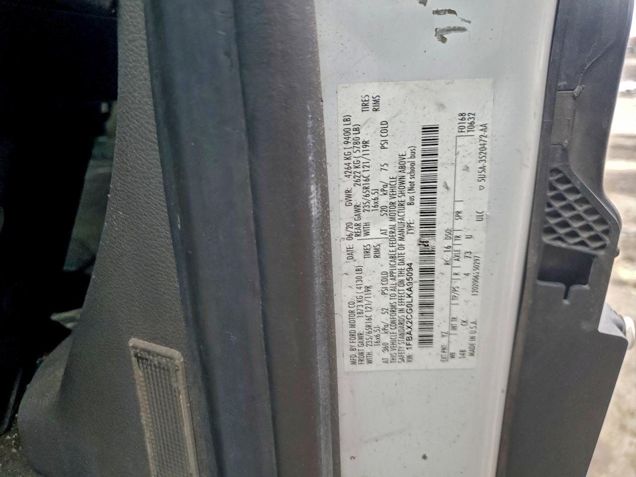 2020 FORD TRANSIT T-350 photo 13