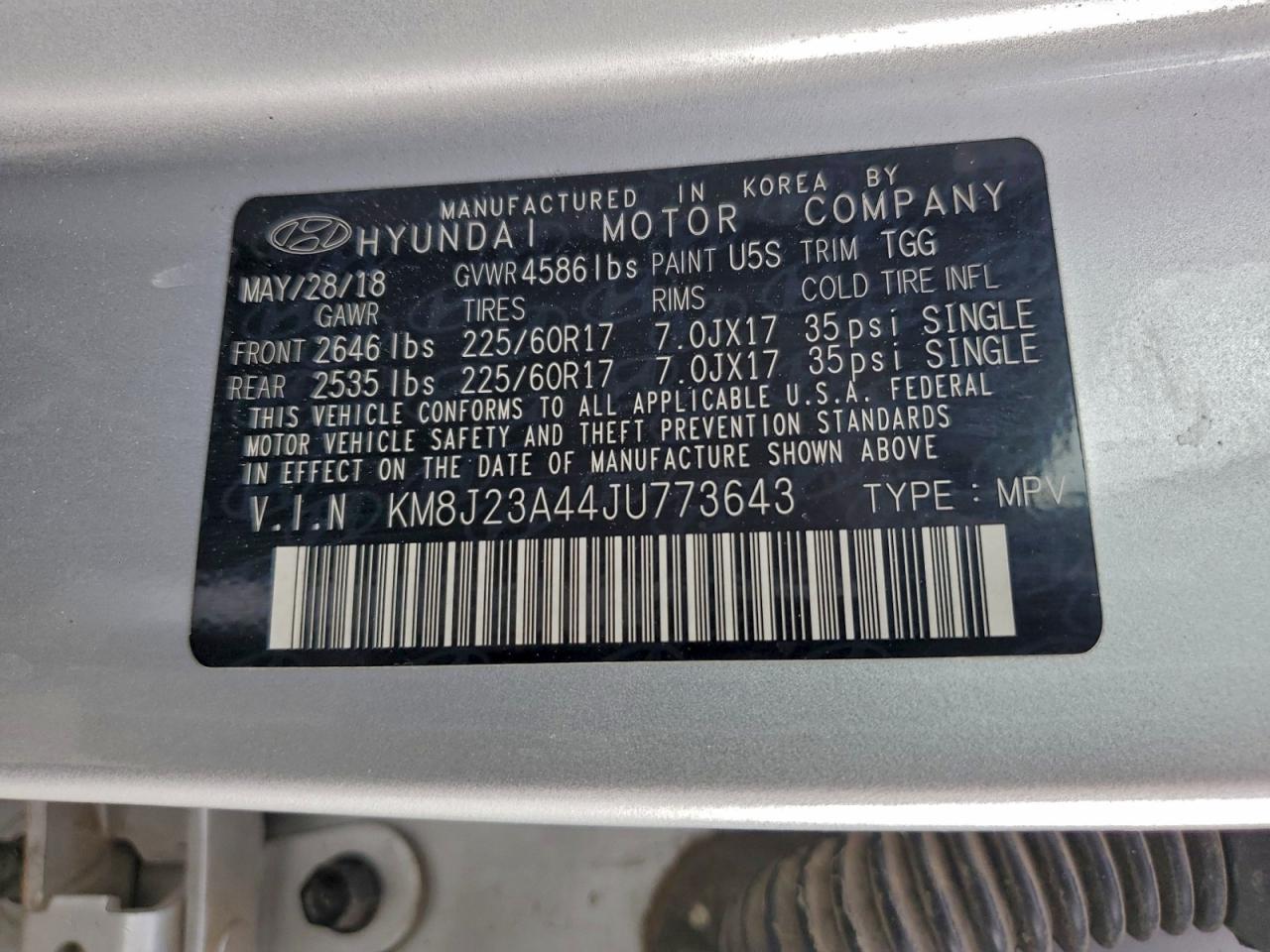 2018 HYUNDAI TUCSON SE photo 12
