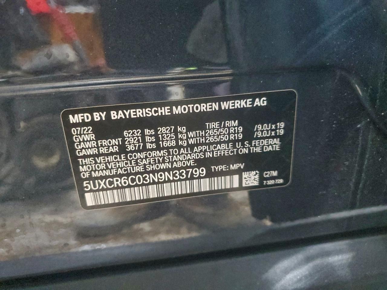 2022 BMW X5 XDRIVE40I photo 14