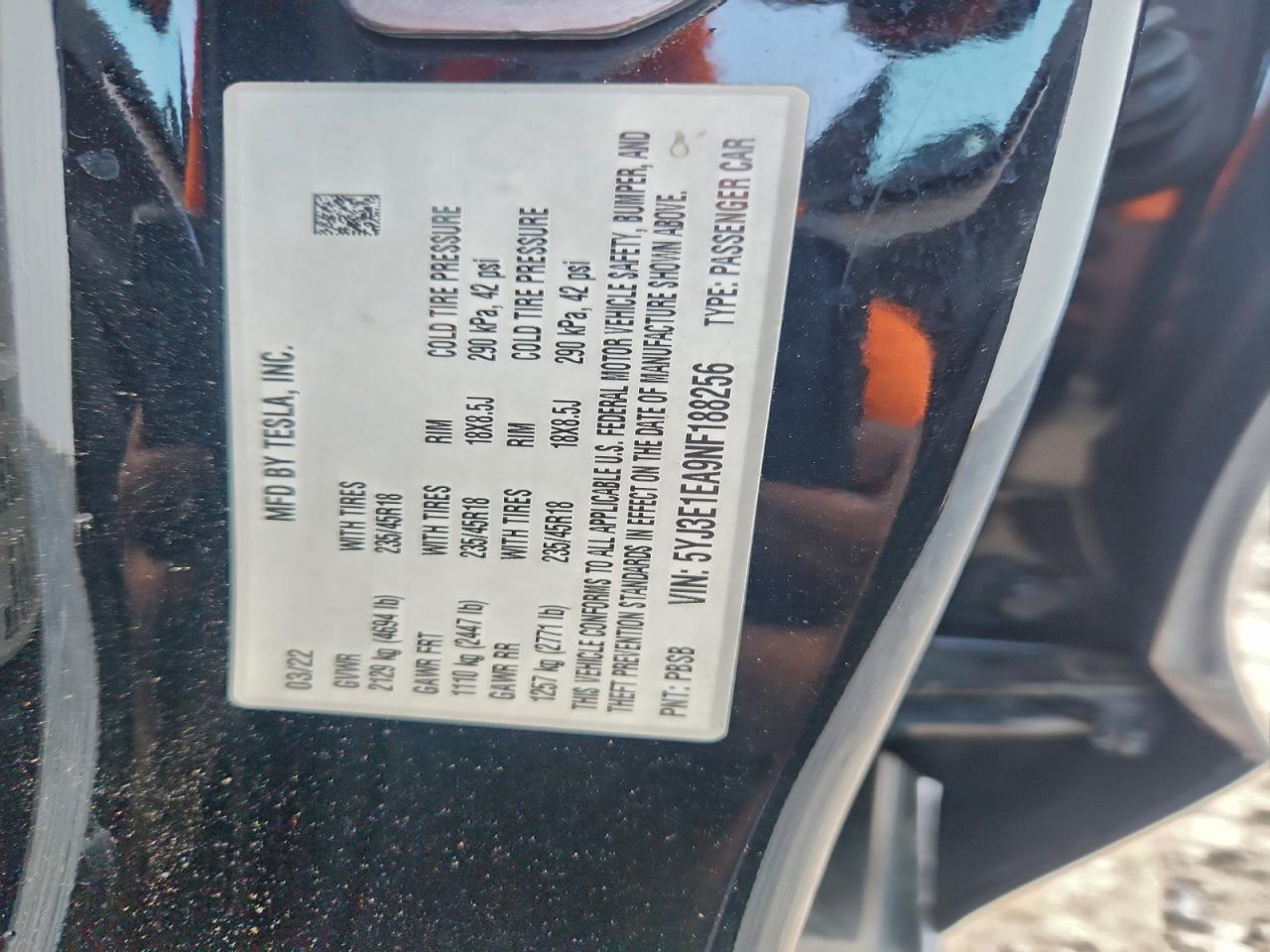 2022 TESLA MODEL 3 photo 12