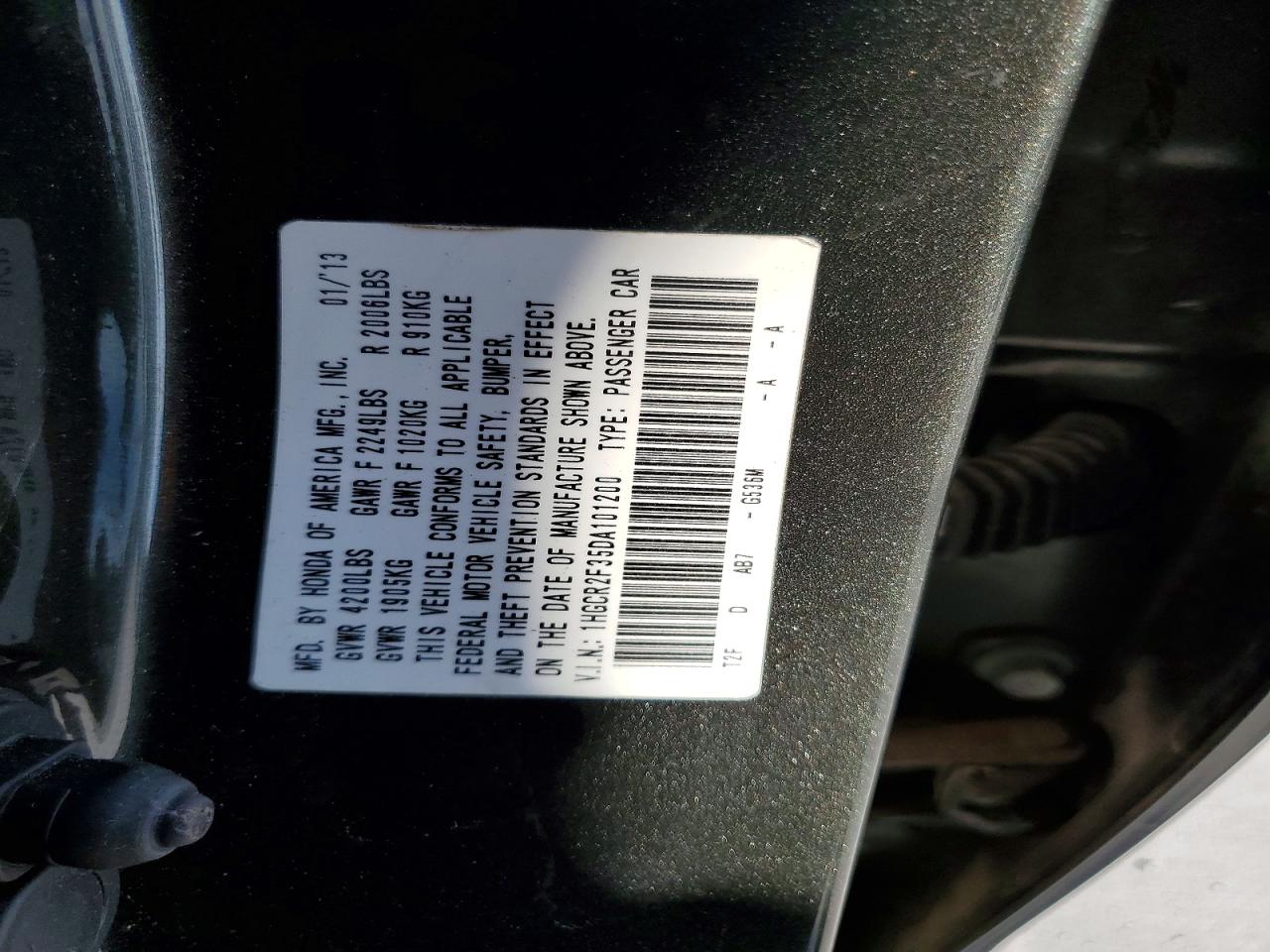 2013 HONDA ACCORD LX photo 13