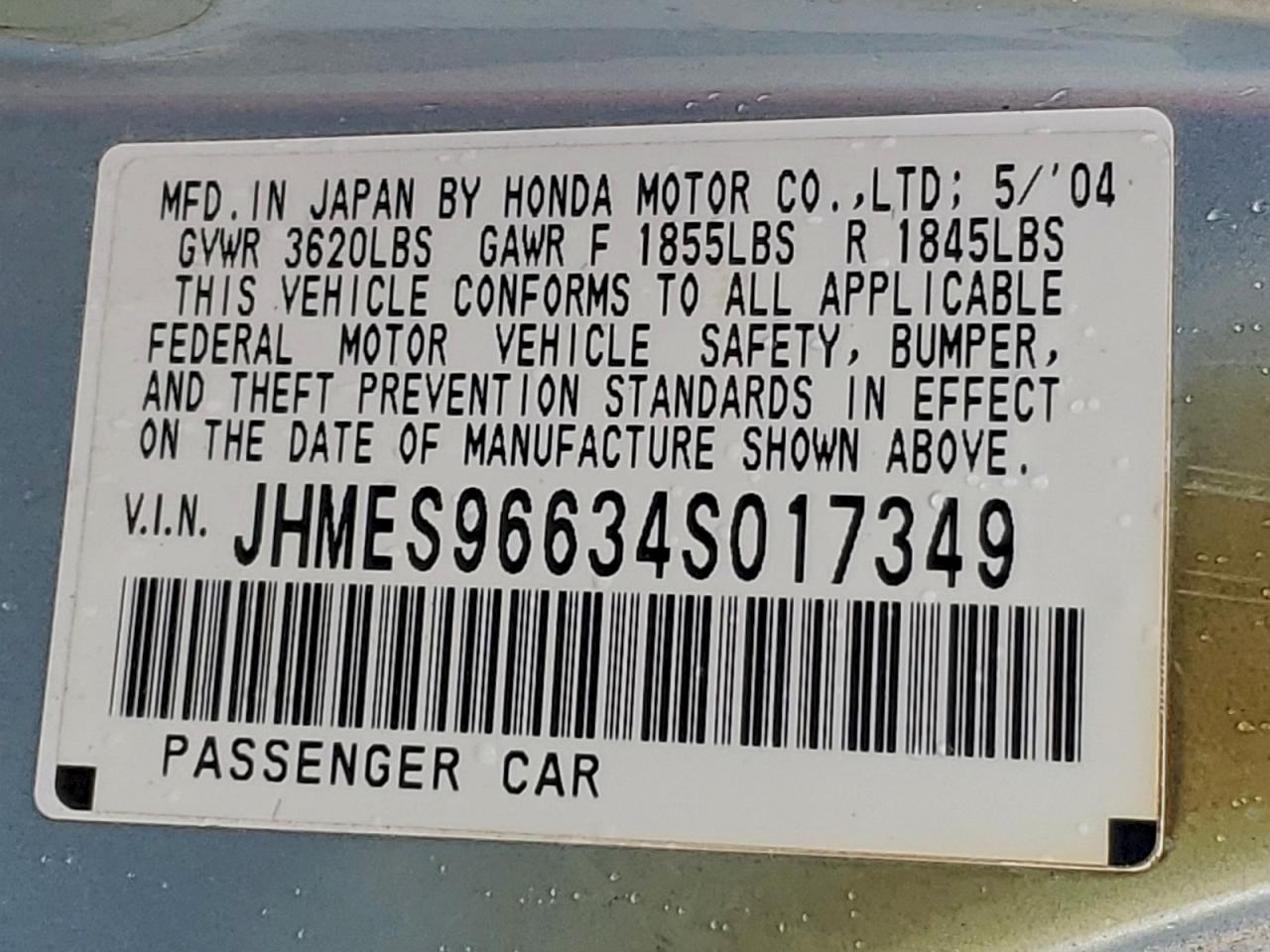 2004 HONDA CIVIC HYBRID photo 23