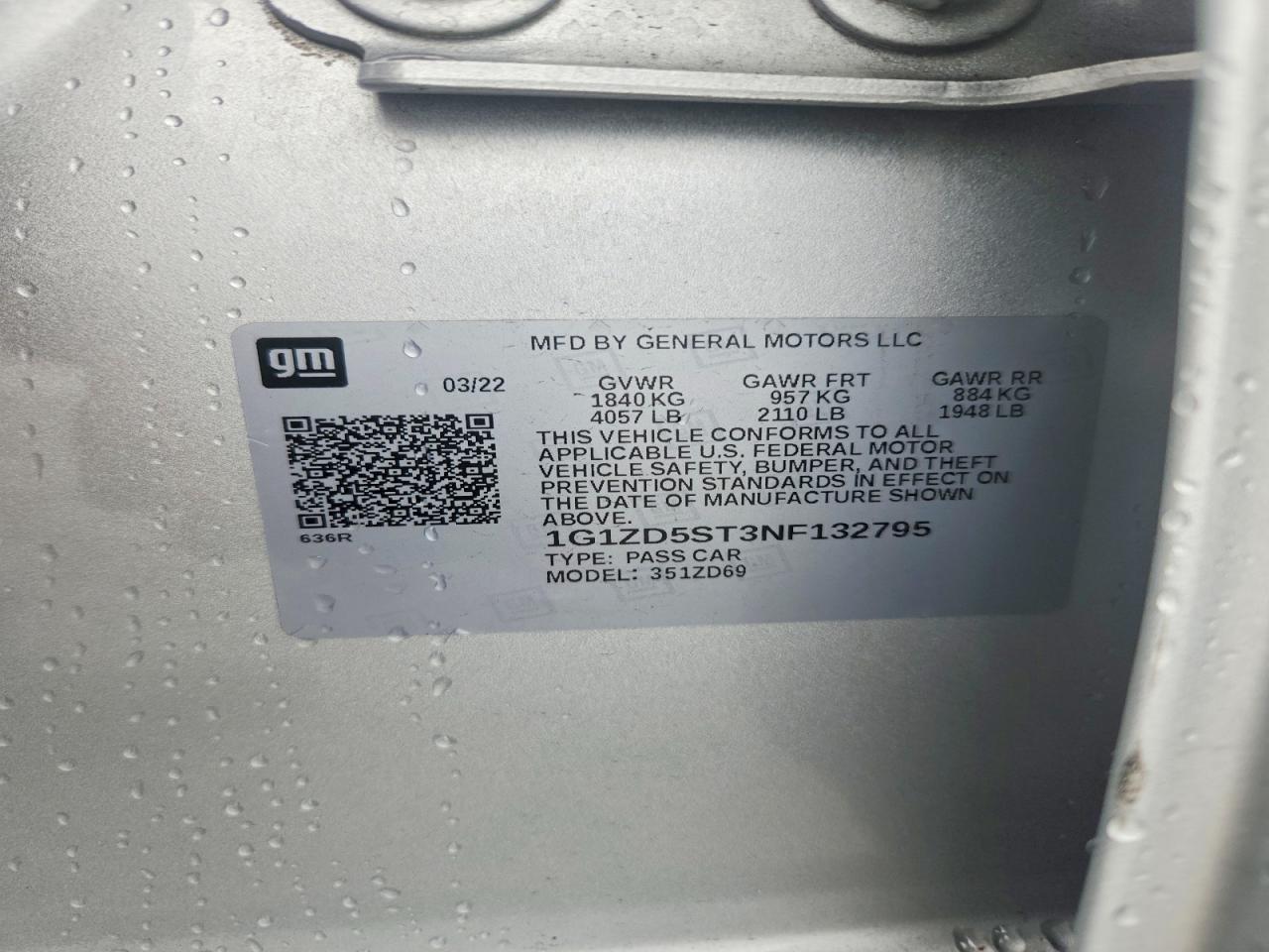2022 CHEVROLET MALIBU LT photo 12