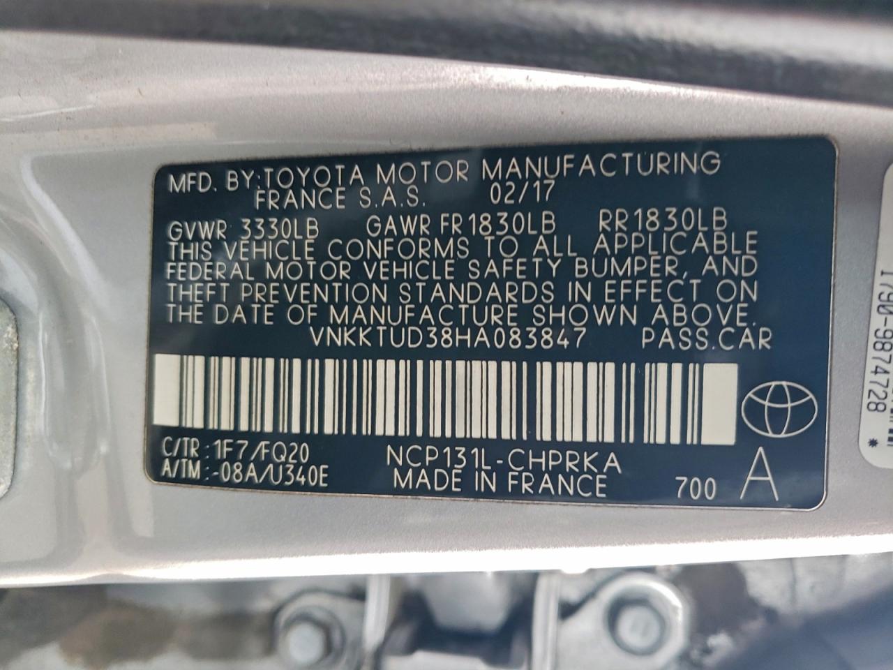 2017 TOYOTA YARIS L photo 13