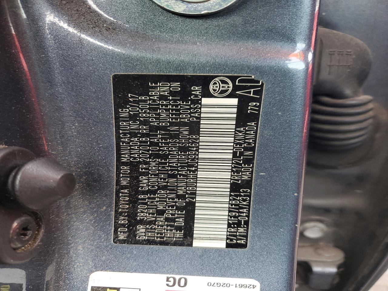 2018 TOYOTA COROLLA L photo 12